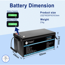 Акумулятор TTWEN 12V 200Аh 2560Wh LiFePO4 (літій-залізо-фосфатний акумулятор)