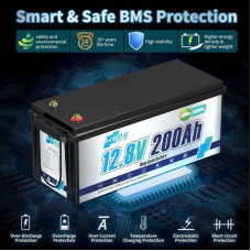Акумулятор HRBEEnergy LiFePO4 12V/200AH для будинку, котла, сонячних батарей (літій-залізо-фосфатний акумулятор)