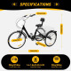 Електровелосипед триколісний LVLONG 500W 48V 12Ah 24"