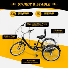 Електровелосипед триколісний LVLONG 500W 48V 12Ah 24"