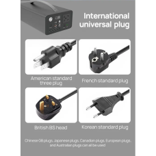 Зарядна станція універсальна XM03 300W USB/AC 88000mAh LED metal gray