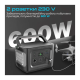 Зарядна станція універсальна Promate PowerMine-600 W, 172800 mAh, 622 Wh, 2 розетки 230 V Black
