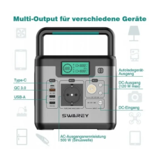 Зарядна станція універсальна Swarey S500 Portable Charging Station 500W, 518Wh