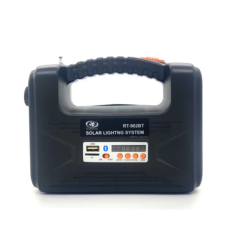 Портативна сонячна панель RT902 3W Ліхтар Повербанк Bluetooth MP3 FM TFcard
