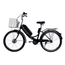 Електровелосипед складний з низькою рамою E-motion 36V 14Ah 350W / чорно-зелений