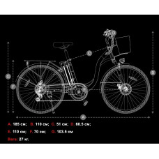 Електровелосипед DYU C6 350W 36V 12.5Ah (26″)