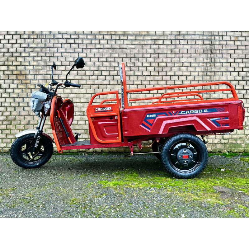 Електротрицикл вантажний Crosser CARGO 12 (1000W) 60V 32Ah червоний