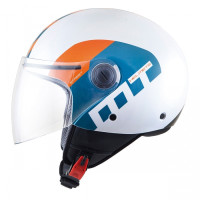 MT Helmets Street Metro pearl white / orange / blue