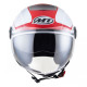 MT Helmets City Eleven Smart gloss pearl white / red
