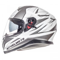 MT Helmets Thunder 3 Effect gloss pearl white / silver anthracite