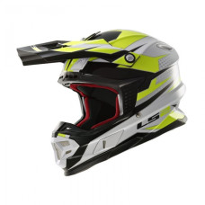 Кросовий шолом LS2 MX456 Factory Hi-Vis White Black Yellow Gloss