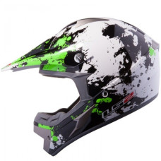 Кросовий шолом LS2 MX433 Blast White Black Green Gloss