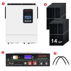 Комплект резервного живлення SMART-5.5kWSUNPV (5,5kW, 48V + 5kW LiFePO4 + 5,6kW сонячні панелі)