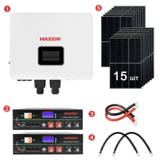 Комплект резервного живлення REVO-6000PV (6kW, 48V + 10kW LiFePO4 + 6kW сонячні панелі)